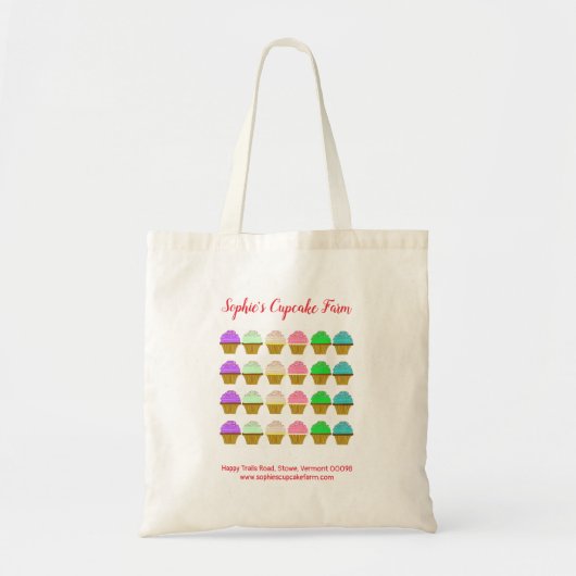 Cupcake bakkerij business bakker gepersonaliseerd tote bag (Voorkant)