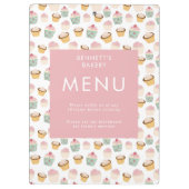 Cupcake Bakkerij business Menu Klembord (Achterkant)