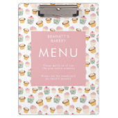 Cupcake Bakkerij business Menu Klembord (Voorkant)