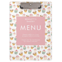 Cupcake Bakkerij business Menu Klembord