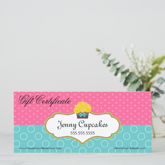 Cupcake bakkerij Cadeaubon (Staand voorkant)