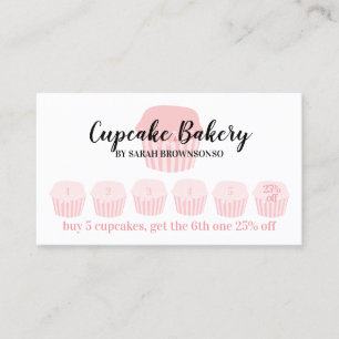 Cupcake Bakkerij Cafe Trouw Stempel Korting Visitekaartje