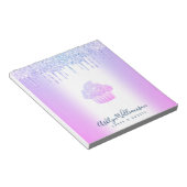 Cupcake bakkerij Chef Paars Blue Glitter Drift Chi Notitieblok (Schuin)