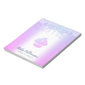 Cupcake bakkerij Chef Paars Blue Glitter Drift Chi Notitieblok (Linkerzijde)