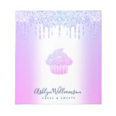 Cupcake bakkerij Chef Paars Blue Glitter Drift Chi Notitieblok (Voorkant)