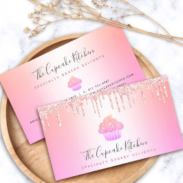 Cupcake bakkerij Chef Roze Roze druppelaar regenbo Visitekaartje