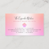 Cupcake bakkerij Chef Roze Roze druppelaar regenbo Visitekaartje (Achterkant)
