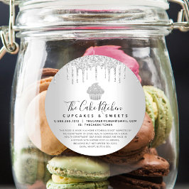 Cupcake bakkerij Chef Sliver Glitter Drift Legal Ronde Sticker