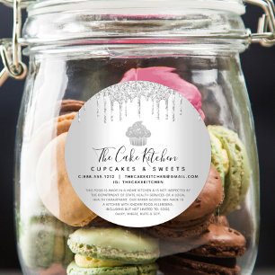 Cupcake bakkerij Chef Sliver Glitter Drift Legal Ronde Sticker