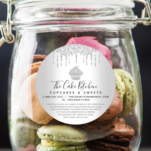 Cupcake bakkerij Chef Sliver Glitter Drift Legal Ronde Sticker