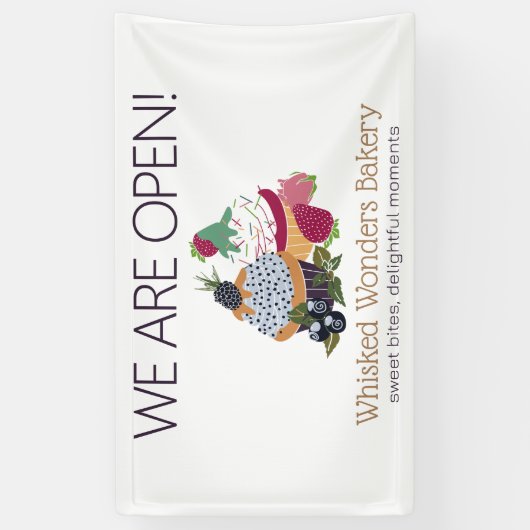 Cupcake Bakkerij Chef Spandoek (Verticaal)