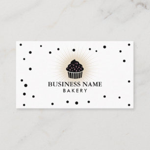 Cupcake bakkerij Confetti Stip Cute Plain Visitekaartje