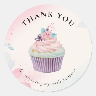 Cupcake Bakkerij Dank u Ronde Sticker