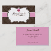 Cupcake bakkerij Elegant Damask Floral Pattern Visitekaartje (Voorkant / Achterkant)