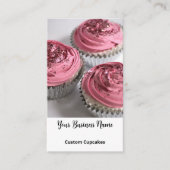 Cupcake Bakkerij Elegant Foto Custom Logo Visitekaartje (Voorkant)