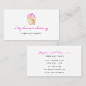 Cupcake bakkerij Elegant roze moderne Visitekaartje (Voorkant / Achterkant)