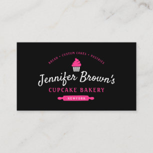 Cupcake Bakkerij Gebak Cake Decoratie Zwart Visitekaartje