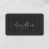 Cupcake Bakkerij Gebak Cateraar Donkergrijs Modern Visitekaartje (Voorkant)