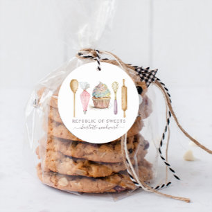 Cupcake Bakkerij Gebak Chef Bakker's Utensils Ronde Sticker