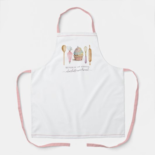 Cupcake Bakkerij Gebak Chef Bakker's Utensils Schort (Voorkant)