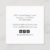 Cupcake Bakkerij Gebak Chef Bakker's Utensils Vierkante Visitekaartje (Achterkant)