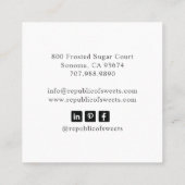 Cupcake Bakkerij Gebak Chef Bakker's Utensils Vierkante Visitekaartje (Achterkant)