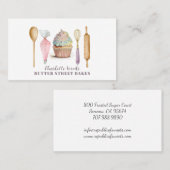 Cupcake Bakkerij Gebak Chef Bakker's Utensils Visitekaartje (Voorkant / Achterkant)