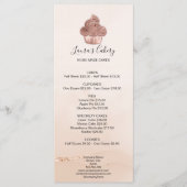 Cupcake Bakkerij gebak Chef Blush Roze Rose Gold Menu (Voorkant)