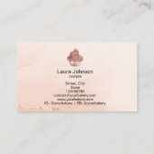 Cupcake Bakkerij gebak Chef Blush Roze Rose Gold Visitekaartje (Achterkant)