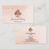 Cupcake Bakkerij gebak Chef Blush Roze Rose Gold Visitekaartje (Voorkant / Achterkant)
