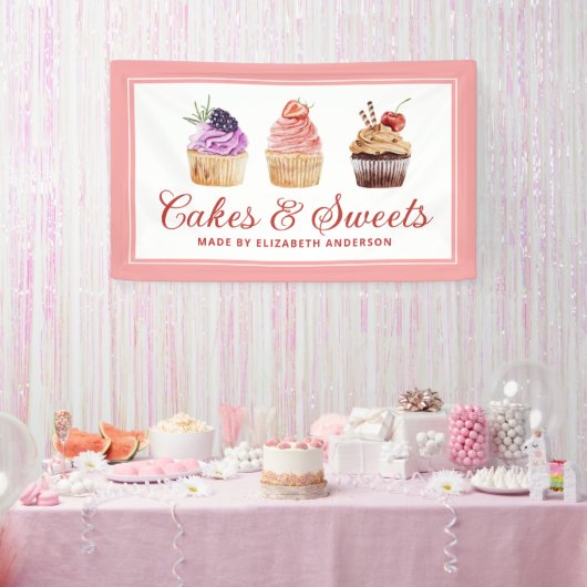 Cupcake Bakkerij gebak Chef Catering Banner (Feest)