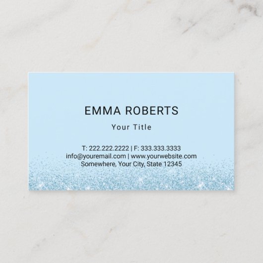 Cupcake Bakkerij gebak Chef Elegant Blauw Glitter Visitekaartje (Achterkant)