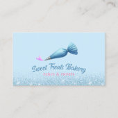Cupcake Bakkerij gebak Chef Elegant Blauw Glitter Visitekaartje (Voorkant)