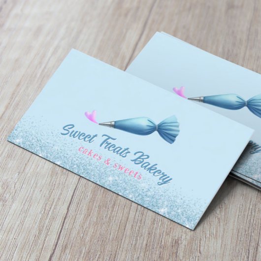 Cupcake Bakkerij gebak Chef Elegant Blauw Glitter Visitekaartje