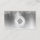 Cupcake bakkerij gebak chef-kok Glitter Drips Zilv Visitekaartje (Voorkant)