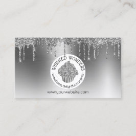 Cupcake bakkerij gebak chef-kok Glitter Drips Zilv Visitekaartje