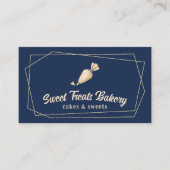 Cupcake bakkerij gebak chef-kok moderne marine & g visitekaartje (Voorkant)
