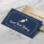 Cupcake Bakkerij Gebak Chef Navy Blauw Goud Cake Visitekaartje