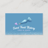 Cupcake Bakkerij gebak Chef Piping Bag Hart Logo Visitekaartje (Voorkant)