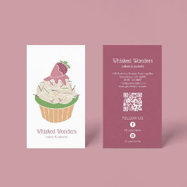 Cupcake Bakkerij Gebak Chef QR Code Visitekaartje