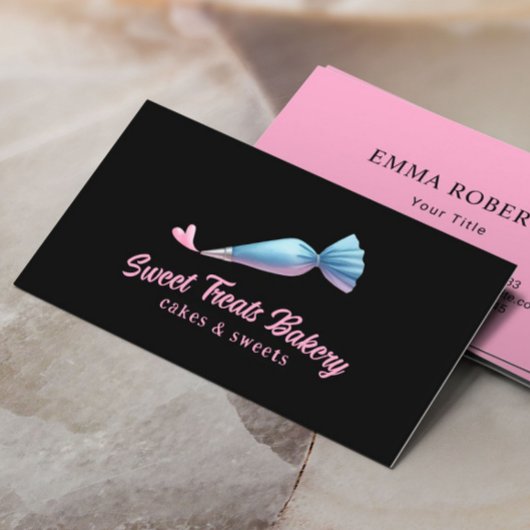 Cupcake Bakkerij Gebak Chef Schattige Piping Bag & Visitekaartje