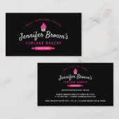 Cupcake bakkerij gebak Decorreet zwart Visitekaartje (Voorkant / Achterkant)