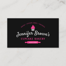 Cupcake bakkerij gebak Decorreet zwart Visitekaartje