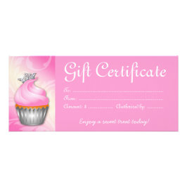 Cupcake bakkerij Gift Certificate Crown Pink Reclamekaart