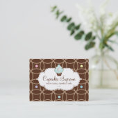 Cupcake bakkerij Gift Certificate Stripes White Bl Kortingskaartje (Staand voorkant)