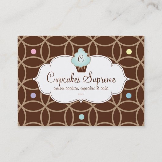 Cupcake bakkerij Gift Certificate Stripes White Bl Kortingskaartje (Voorkant)