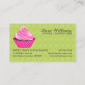 Cupcake bakkerij groene roze visitekaartje (Achterkant)