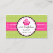 Cupcake bakkerij groene roze visitekaartje (Voorkant)