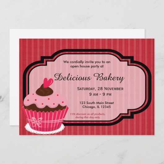 Cupcake bakkerij kaart (Voorkant / Achterkant)