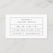 Cupcake Bakkerij Licht Roze Bakkerij Visitekaartje (Achterkant)